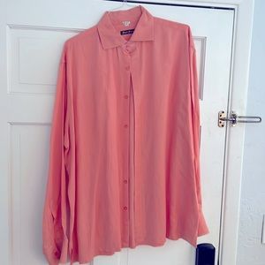 Island Importer Mens Salmon Linen Shirt XXL